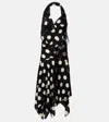 Junya Watanabe Polka Dot Halter Midi Dress Asymmetric Lace In Multi
