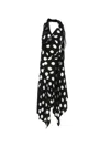 Junya Watanabe Polka Dot Halter Midi Dress Asymmetric Lace In Black
