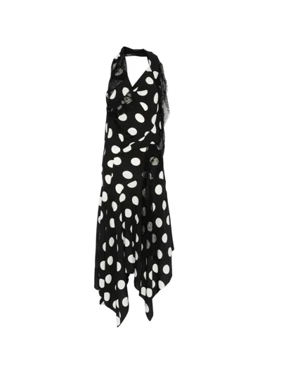 Junya Watanabe Lace-detail Midi Dress In Black