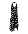 Junya Watanabe Polka Dot Halter Midi Dress Asymmetric Lace In Black