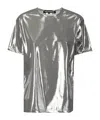 Junya Watanabe Ladies Metallic Effect Crewneck T-shirt In Gray