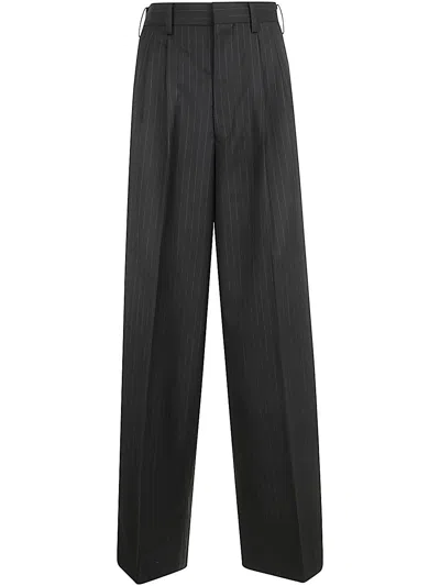 Junya Watanabe Wool Stripe Straight Leg Pants In Multi