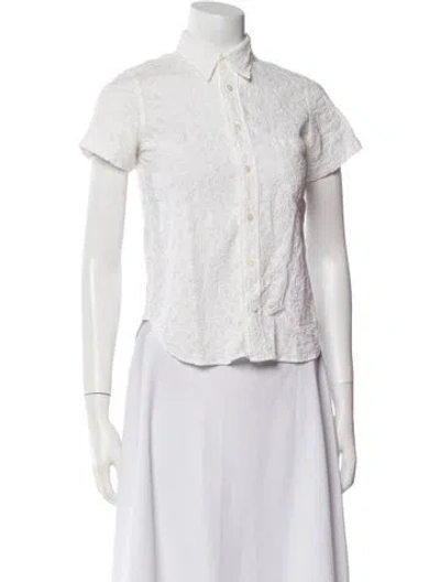 Pre-owned Junya Watanabe Late 2000's - Early 2010's Short Sleeve Button-up Top In White
