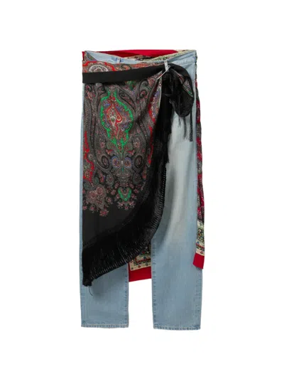 Junya Watanabe Layer Denim Pants In Blue