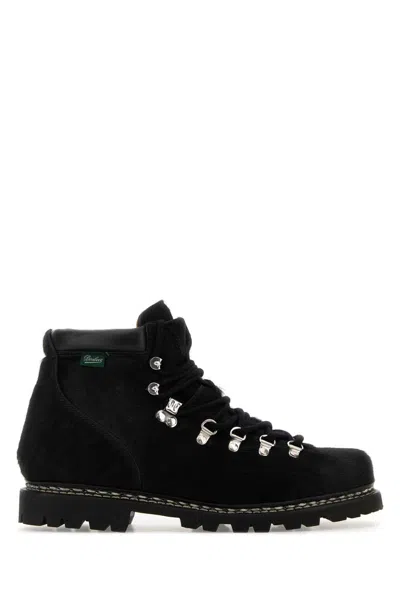 Junya Watanabe Leather Ankle Boots With Hair Detail In Black