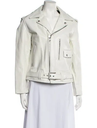 Pre-owned Junya Watanabe Leather Biker Jacket In Neutral