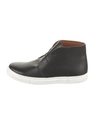 Pre-owned Junya Watanabe Leather Colorblock Pattern Sneakers In Black