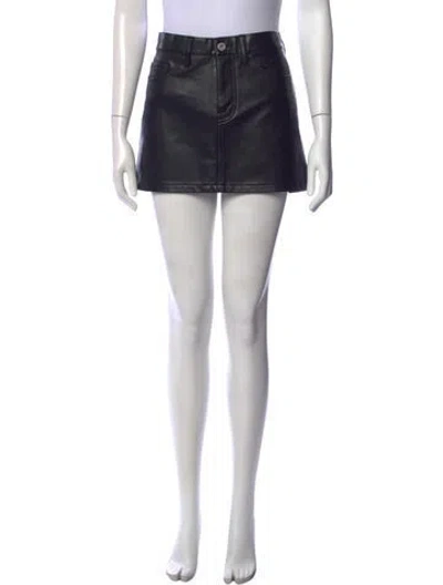 Pre-owned Junya Watanabe Leather Mini Skirt In Blue