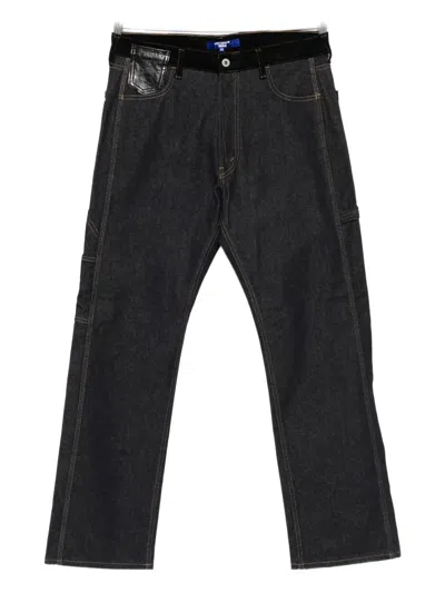 Junya Watanabe Leather-patch Jeans In Black