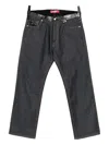 Junya Watanabe Leather-patch Jeans In Gray
