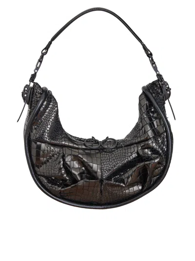 Junya Watanabe Leather Shoulder Bag In Black