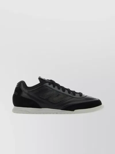 Junya Watanabe Leather Sneakers With Contrast Sole And Logoed Patches In Black