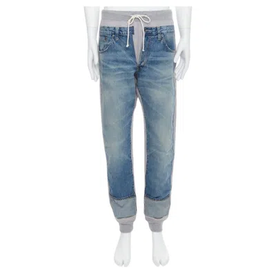 Pre-owned Junya Watanabe Levi's 2022 Deconstructed Denim Patch Joggers M In Gray