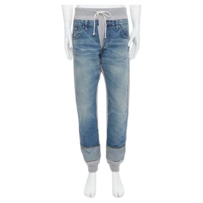 Pre-owned Junya Watanabe Levi's 2022 Deconstructed Denim Patch Joggers M In Gray