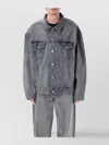 Junya Watanabe Oversized Denim Jacket With Adjustable Back Tabs In Gray