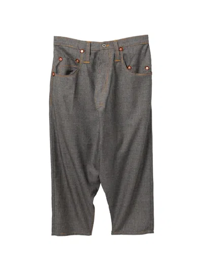 Junya Watanabe Levi's Cropped Bold Check Trousers In Gray