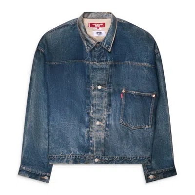 Junya Watanabe Levi's Linen Printed Trucker Jacket Blue
