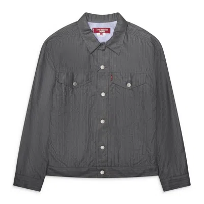 Junya Watanabe Levi's Striped Trucker Jacket Grey In Gray