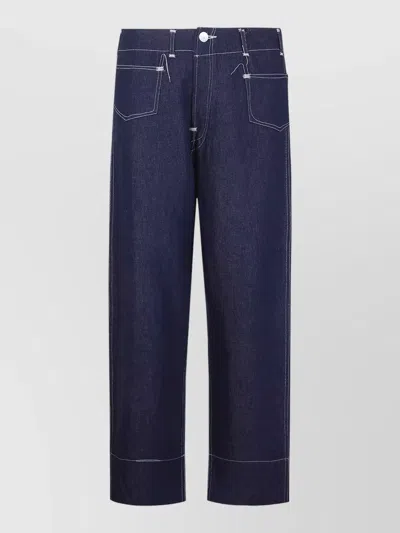 Junya Watanabe Levis Denim Trousers Contrast Stitch Pockets In Blue