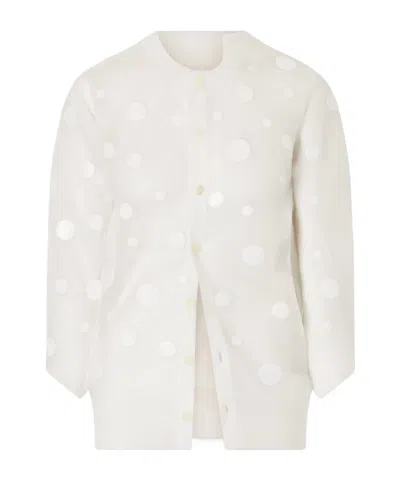 Junya Watanabe Lightweight Polka Dot Knit Cardigan In White