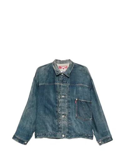 Junya Watanabe Linen Jacket In Blue