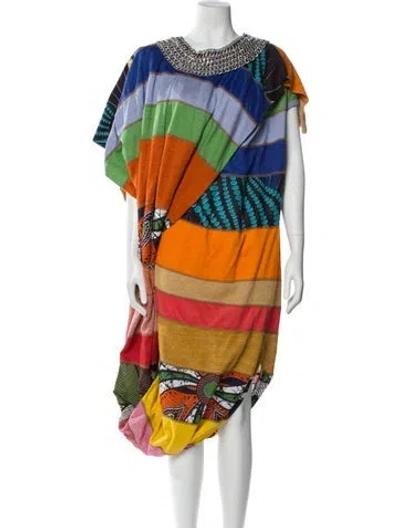 Pre-owned Junya Watanabe Linen Midi Length Dress In Orange