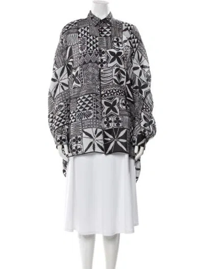 Pre-owned Junya Watanabe Linen Patterned Top In Black