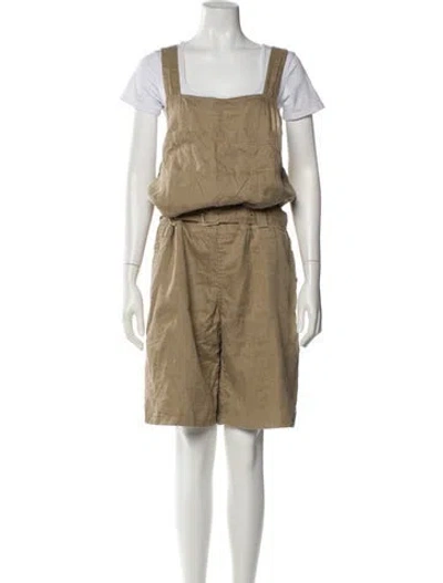 Pre-owned Junya Watanabe Linen Square Neckline Romper In Neutral