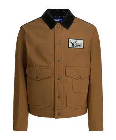 Junya Watanabe Logo Snap Button Casual Jacket In Brown