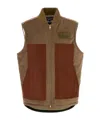 Junya Watanabe Sleeveless Jacket With Patch Pockets And Contrast Panels In Brown