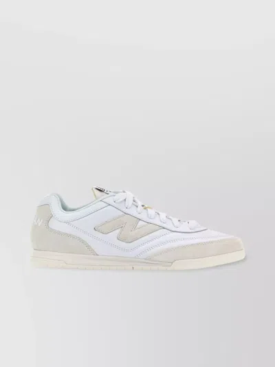 Junya Watanabe Logoed Patches Leather Sneakers In White