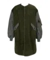 Junya Watanabe Two Tone Midi Bomber Coat In Green