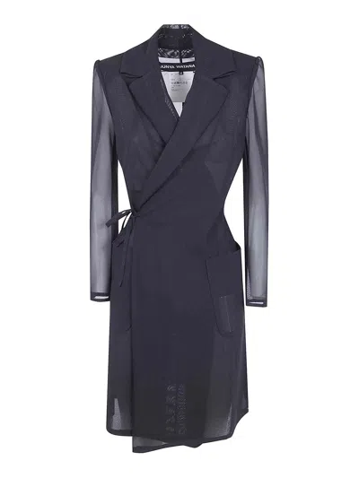 Junya Watanabe Long Doublebreasted Coat In Black