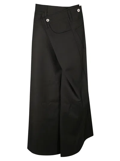 Junya Watanabe Long Folded Skirt In Black