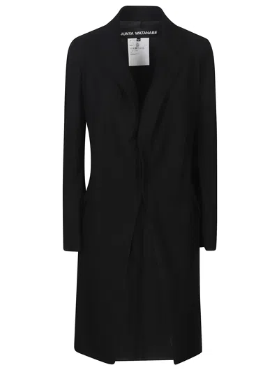 Junya Watanabe Long Jacket With Flap Pockets For Women In Black