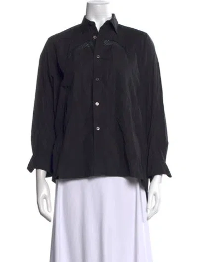 Pre-owned Junya Watanabe Long Sleeve Button-up Top In Black