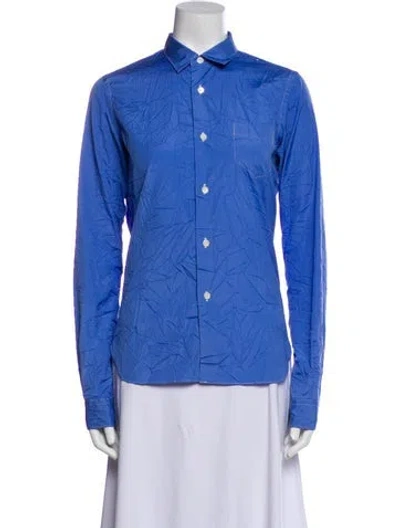 Pre-owned Junya Watanabe Long Sleeve Button-up Top In Blue