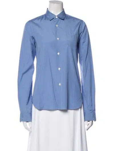 Pre-owned Junya Watanabe Long Sleeve Button-up Top In Blue