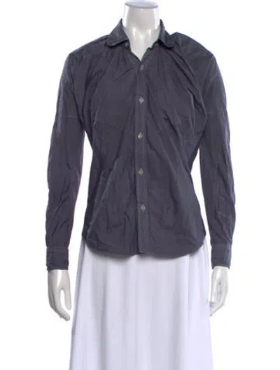 Pre-owned Junya Watanabe Long Sleeve Button-up Top In Blue