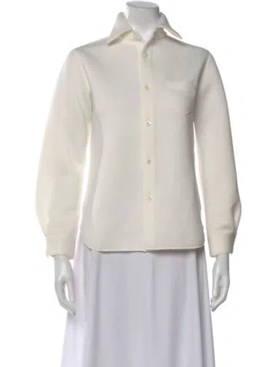 Pre-owned Junya Watanabe Long Sleeve Button-up Top In White