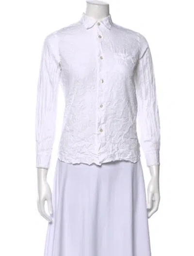 Pre-owned Junya Watanabe Long Sleeve Button-up Top In White