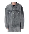 Junya Watanabe Oversized Denim Jacket With Adjustable Back Tabs In Gray