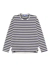 Junya Watanabe Long-sleeved Striped Cotton T-shirt In Black