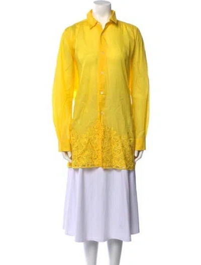 Pre-owned Junya Watanabe Long Sleeve Tunic In Yellow