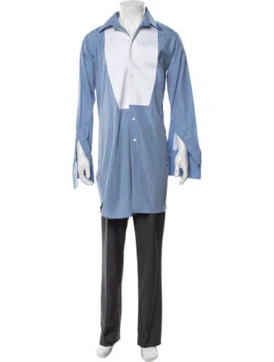Pre-owned Junya Watanabe Long Sleeve Tuxedo Shirt In Blue