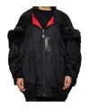 Junya Watanabe Oversized Bomber Jacket With Faux Fur Collar In Black