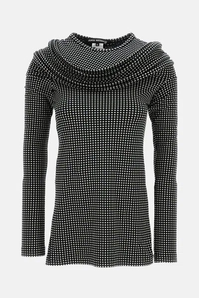 Junya Watanabe Long Sleeved Pois Top In Black