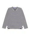 Junya Watanabe Long-sleeved Striped Cotton T-shirt In Multi