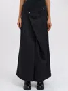 Junya Watanabe A-line Midi Skirt With Button Detail In Black