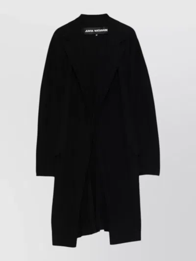 Junya Watanabe Longline Blazer Flap Pockets Notched Lapels Vent In Black